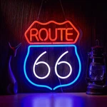 Historic Route 66 Dimmable Led Neon Sign - Wall Decor 15x13". Fixed Price $55.73.