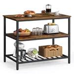 Kitchen Island 39.4 Width 3 Shelves Rustic Brown + Black Ukki005b01 Vasagle. Fixed Price $179.99.