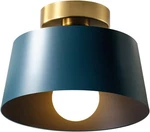 Blue Ceiling Light Fixture Hallway With Gold Plate Matte Shade. Fixed Price $20.99.