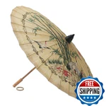 Novica Bird And Flower Saa Paper Bamboo Parasol 'crane Morning'. Fixed Price $51.52.