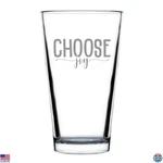 Joyful 16oz Hand Engraved Pint Glass - Inspirational Quote Etched Drinkware. Fixed Price $39.19.