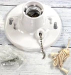 New Leviton R50-8827-cw4 Standard Pull Chain Plastic Lampholder, White. Fixed Price $11.35.
