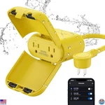 Elegrp Waterproof Outdoor Smart Dimmer Plug - Ip66, Dual Socket, Wifi, Google. Fixed Price $44.04.