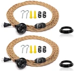 2pack 15ft Pendant Light Cord Kit With Dimmer Switch,twisted Hemp Rope Vinta.... Fixed Price $48.59.