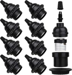 Zevnico 8 Pack E26 E27 Light Sockets, Black Medium Screw Base With Shade Ring.... Fixed Price $19.77.