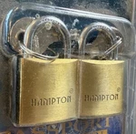 1 Solid Brass Padlocks Hampton Ppb27s - 2 Locks Keys New Nos. Fixed Price $24.95.