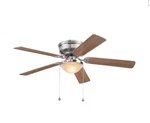 New Harbor Breeze Armitage 5 Blade 52" Ceiling Fan With Light. Fixed Price $75.00.