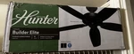 Hunter Builder Elite 52 In Matte Black Ceiling Fan Indoor Outdoor Pull Chain. Fixed Price $118.39.