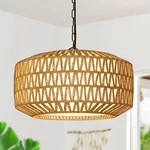 Lynnoland 5-light Farmhouse Rattan Chandelier Boho Pendant Light Fixture Brown. Fixed Price $86.39.
