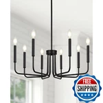 Yunnix 8 Light Black Chandelier For Dining Room Fixture, Modern Farmhouse. Fixed Price $88.65.