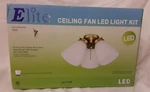 Elite Ceiling Fan Kit Led 3 Light - Antique Brass Finish Frosted Glass. Fixed Price $10.97.