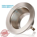 Torchstar 4" Recessed Light Trim, Step Baffle, Satin Nickel, 6pk. Fixed Price $55.99.