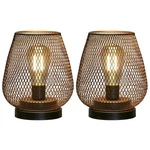 Jhy Design Set Of 2 Metal Cage Led Lantern Battery Powered Cordless Accent Light. Fixed Price $20.00.
