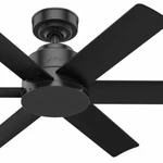 Hunter 59613 44" Indoor/outdoor Ceiling Fan With Wall Control - Matte Black, Nib. Fixed Price $99.00.