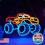 Monster Truck Neon Sign For Wall Decor Teen Room Gifts Birthday Kids B. Fixed Price $61.42.