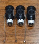(qty 3) Leviton 660w 125v 01406 Black 2 Outlet Socket Adapter Pull Chain Lamp. Fixed Price $12.98.