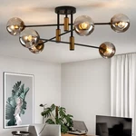 Chandelier 6 Light Glass Globe Sputnik Modern Matte Black Gold Ddl01 Ddlldeshi. Fixed Price $154.99.