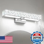 Solfart Crystal Bathroom Vanity Lights Over Mirror, Chrome Light Fixtur. Fixed Price $75.77.