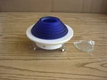 Elco El1453 4" Low-voltage Adjustable Frosted Stepped Glass Trim Blue. Fixed Price $17.99.