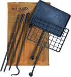 Battlbox Bushcraft Grill Set, Steel Campfire Cooking Grate Black, Coyote Tan. Fixed Price $131.77.
