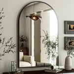 Harritpure Arched Wall Mirror 24"x36" Black Metal Frame 36"l X 24"w,. Fixed Price $71.23.