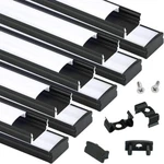 Muzata 10p 3.3ft/1m Black Led Channel System With Milky White Cover Lens U1sw. Fixed Price $47.99.
