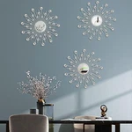 Uaussi 3 Pack Crystal Sunburst Wall Mirror D Cor Rhinestone Mirrors Decorat. Fixed Price $39.39.
