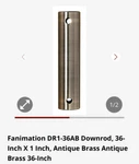 Fanimation 36 In. Antique Brass Extension Downrod - Dr1-36ab. Fixed Price $34.99.