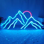 Gmmllg Dimmable Mountain Neon Led Light 16.9 Inches X 8 Inches, Ice Blue+red. Fixed Price $42.01.