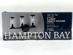 Hampton Bay Loveland 3-light Black Bathroom Vanity Light Clear Glass Shades. Fixed Price $28.79.