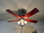 52 Harbor Breeze Tiempo Ceiling Fan - Red/nickel August 2007. Fixed Price $75.00.