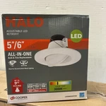 Halo La56069301ewh Adjustable Led Retrofit Downlight 5"/6" 637 Lumens 65w. Fixed Price $25.19.