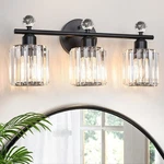 Modern K9 Crystal 3-light Black Vanity Sconce Bathroom Wall Light Fixture. Fixed Price $57.46.