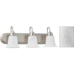Home Impressions Julianna 3-bulb Brushed Nickel Vanity Wall Bath Light 8.5"x 24". Fixed Price $44.39.