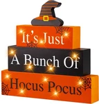 Sakayo Halloween Led Wooden Block Sign With Lights. Fixed Price $29.99.