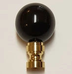 2" Tall Black Ceramic Ball Lamp Finial 1/4-27f New 11148jb. Fixed Price $21.89.