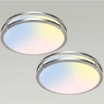 Libtit 16inch Flush Mount Ceiling Lights, 36w 16"(2 Pack), Brushed Nickel. Fixed Price $128.13.