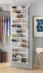 Whitmor 36 Pair Over The Door Shoe Organizer, 12 Tier Rack, White. Fixed Price $64.97.