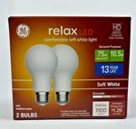 Ge Relax 75w Eq A19 Soft White Dimmable Led Light Bulbs 2-pack 2700k. Fixed Price $14.99.
