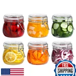 Comsaf 6-pack 17oz Glass Food Storage Jars Airtight Canisters Seal Lid. Fixed Price $37.98.