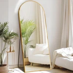 Sweetcrispy 64x21 Arched Full Length Mirror Standing Leaning Gold Frame. Fixed Price $112.49.