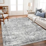 Champlant Area Rug 4x6 Washable Gray Vintage 4' X 6' (rectangular), Grey. Fixed Price $63.16.