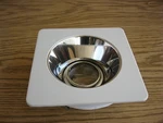 Elco El2421c Clear / White 4 Inch Low Voltage Trims 4" Low-voltage Square Adjust. Fixed Price $18.95.