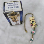 Vtg Giftco Tartan Bear Polystone Fan Pull Christmas Holiday Ceiling Chain J. Fixed Price $14.00.