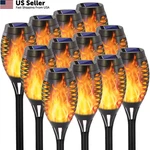Eoyizw 12 Pack Solar Torch Light With Flickering Flame, 12led-12pack, Yellow. Fixed Price $45.66.