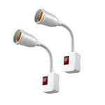 2-pack E26/e27 Socket Extension With On/off Switch, 360 Fully Flexible Neck Plu. Fixed Price $10.41.