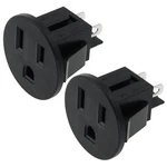 Meetoot 2pcs 3pin Power Outlet Socket Jack Connector Round Us Type Black. Fixed Price $11.94.