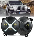 Hengtuaoto 9 Inch Led Headlights With X-style White Drl Amber Turn Signal.. Fixed Price $159.50.