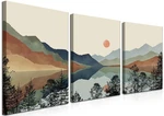 Akwish Framed Mountain Canvas Wall Art Set Of 3, Boho Watercolor Poster Print.... Fixed Price $109.69.