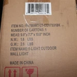 Faymart Lighting Outdoor Wall Light Fixture Matte Black Fayltod17331. Fixed Price $17.45.